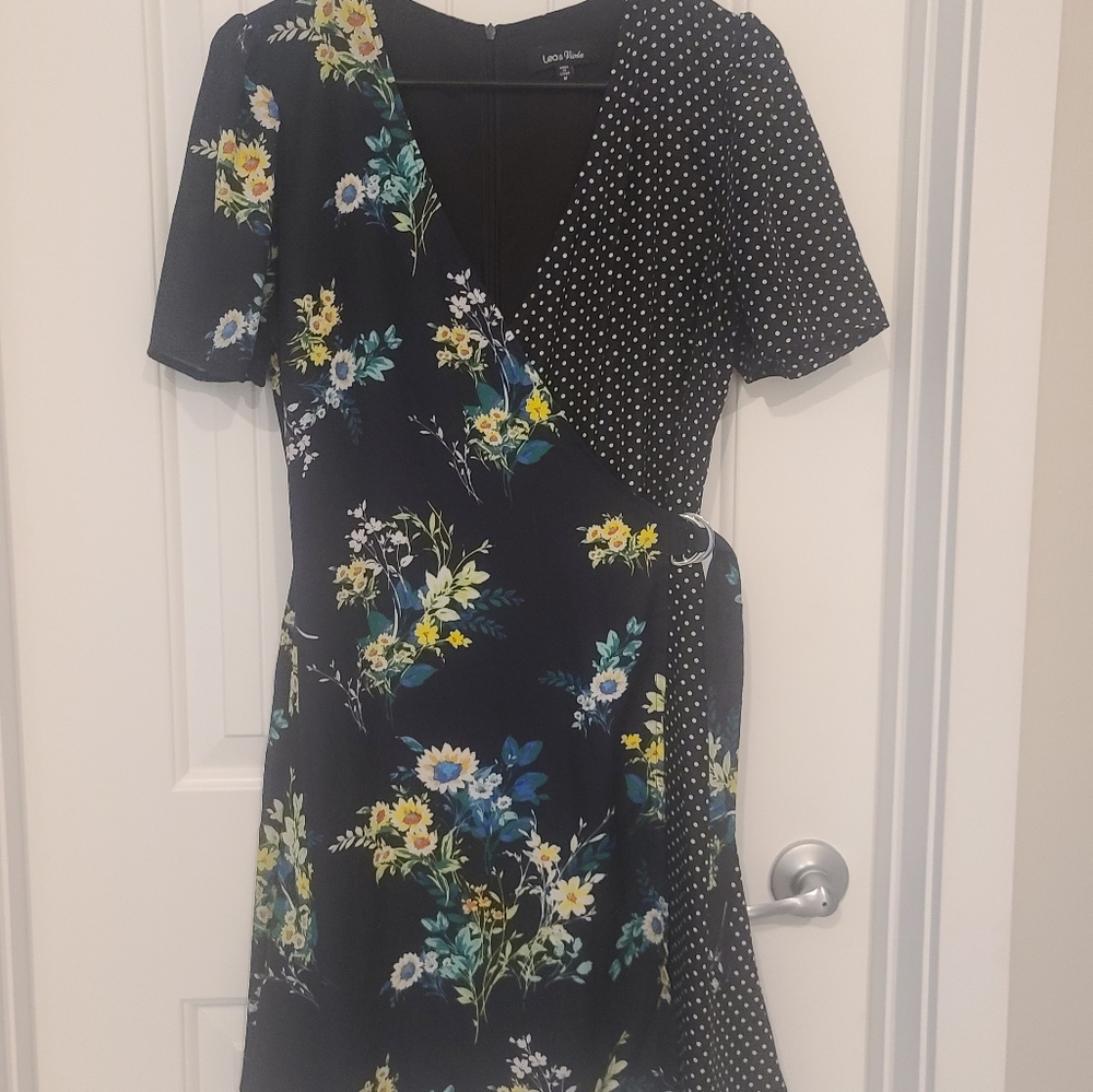 Nordstrom Leo and Viola mixed media wrap dress